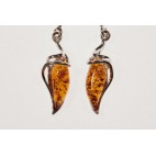 Boucles d'oreilles ambre et argent Délia
