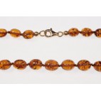 Collier ambre olives cognac 58 cm