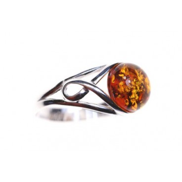 Bague ambre et argent Armor