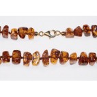 Bracelet ambre taille pavés cognac