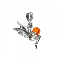 Pendentif ambre et argent fée Morgane