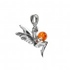 Pendentif ambre et argent fée Morgane