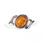 Bague ambre et argent Liens