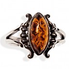 Bague ambre et argent Florentine