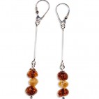 Boucles d'oreilles ambre et argent Dancing Balls