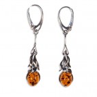 Boucles d'oreilles ambre et argent Selva