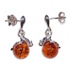 Boucles d'oreilles ambre et argent Siwa