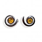 Boucles d'oreilles ambre et argent 3w