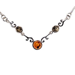 Collier ambre et argent Romy