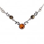 Collier ambre et argent Romy