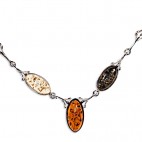 Collier ambre et argent Anaeg multicolore