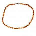 Collier bébé ambre petites perles cognac