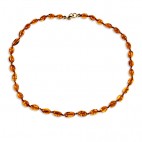 Collier bébé ambre olivettes cognac