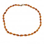 Collier bébé ambre olivettes cognac