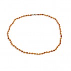 Collier ambre petites olives  cognac 53 cm