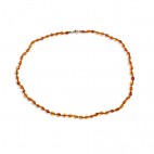 Collier ambre petites olives  cognac 53 cm