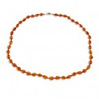 Collier ambre olives cognac 48 cm