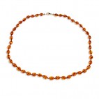 Collier ambre olives cognac 48 cm