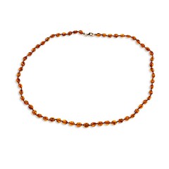 Collier ambre olives cognac 58 cm