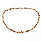 Collier ambre taille pavés multicolore