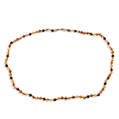 Collier ambre petites perles multicolores 53 cm