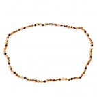 Collier ambre petites perles multicolores 53 cm