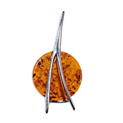 Pendentif ambre et argent Golden Gate