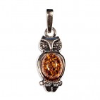 Pendentif ambre Chouette