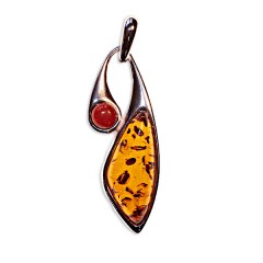 Pendentif ambre et argent Vytas