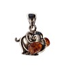 Pendentif ambre Eléphant avec bûche