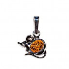 Pendentif ambre et argent P'tite Souris