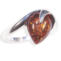 Bague ambre et argent Vénus