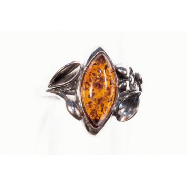 Bague ambre et argent Danava