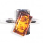 Bague ambre et argent Jolie