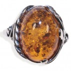 Bague ambre et argent Viviane