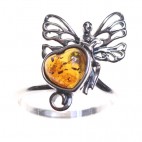 Bague ambre fée du coeur