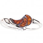 Bracelet ambre et argent Quartiers d'Orange cognac