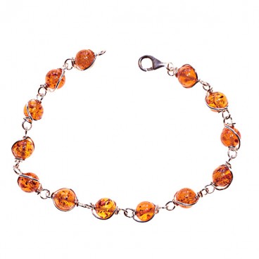 Bracelet ambre et argent Opéra