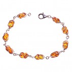 Bracelet ambre et argent Volière