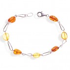 Bracelet ambre et argent Sunshine