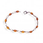 Bracelet ambre et argent Lisa