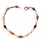 Bracelet ambre et argent Lisa multicolore