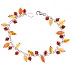 Bracelet ambre et argent Pampilles