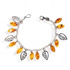 Bracelet ambre et argent Natika