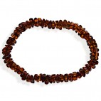 Bracelet ambre taille pavés cognac sans fermoir