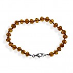 Bracelet ambre perles cognac