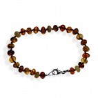 Bracelet ambre perles multicolores