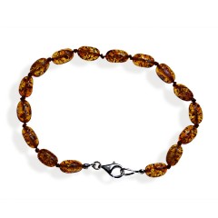 Bracelet ambre olives cognac