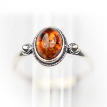 Bague ambre et argent Morann