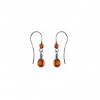 Boucles d'oreilles ambre et argent Solar